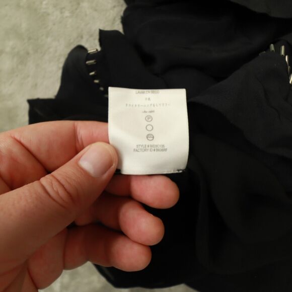 BCBG Max Azria Women's Black Silk Chiffon Ruffle Beaded Mini Skirt size XS NWT - Picture 11 of 11